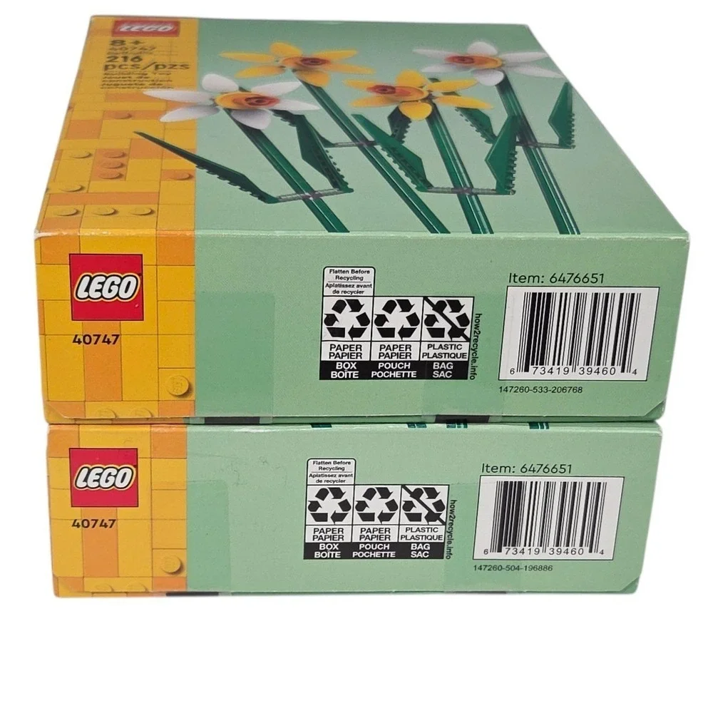 (LOT 2) LEGO Daffodils 40747 Flower Building Set 216 PCS Botanical New Sealed‎
